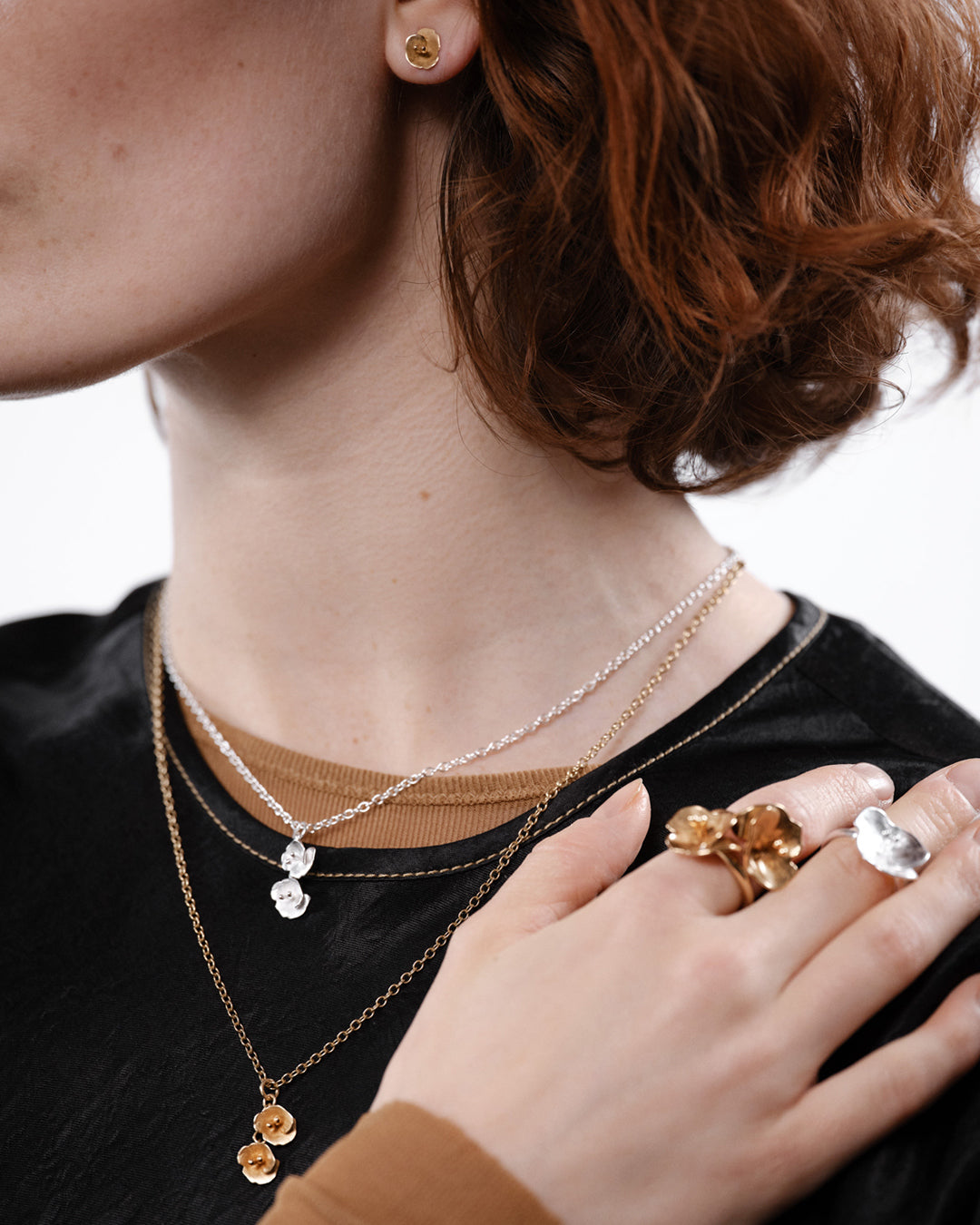 Summer Night Rose ring silver