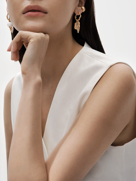 Itu フープピアス シルバー ゴールドプレート