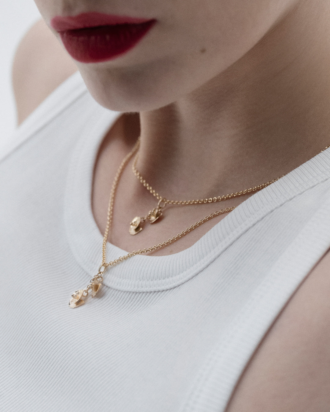 Summer Night Rose miniature pendant gold