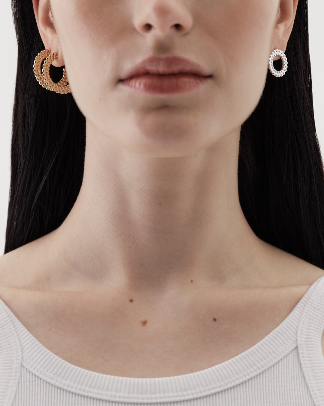 Circle of Light hoop earrings medium size silver