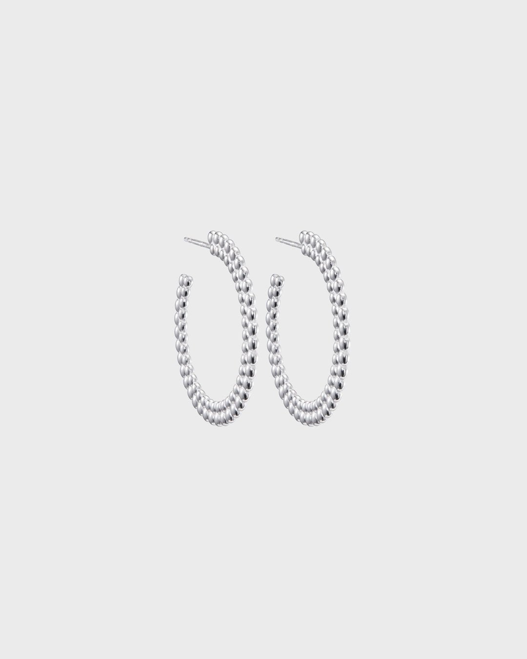 Circle of Light big hoop Earrings silver half pair right