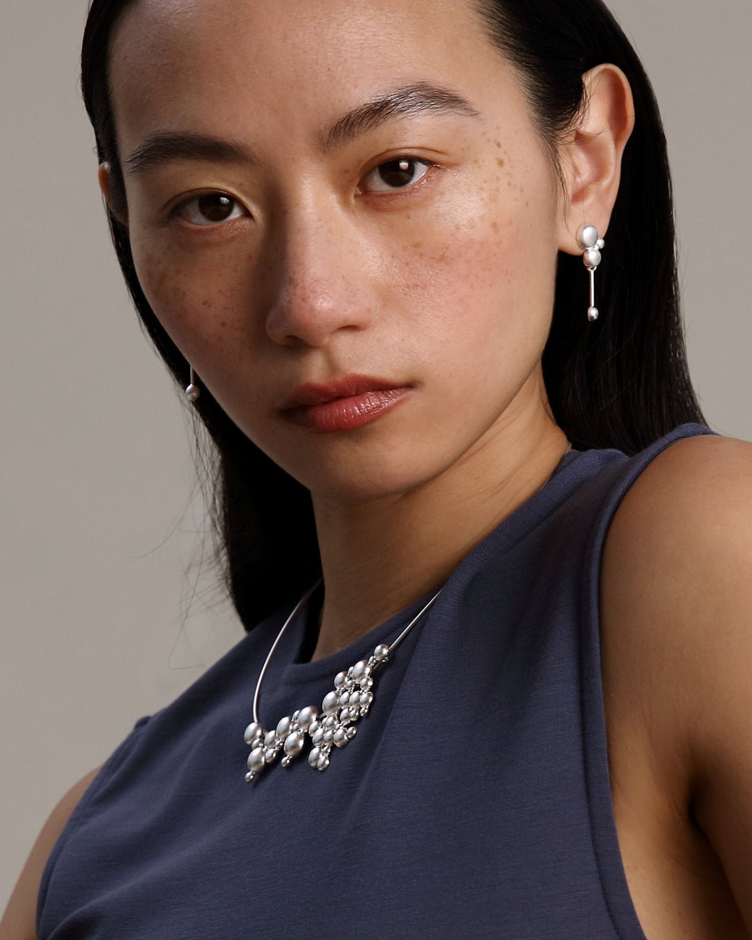 Winter Pearl Earrings silver