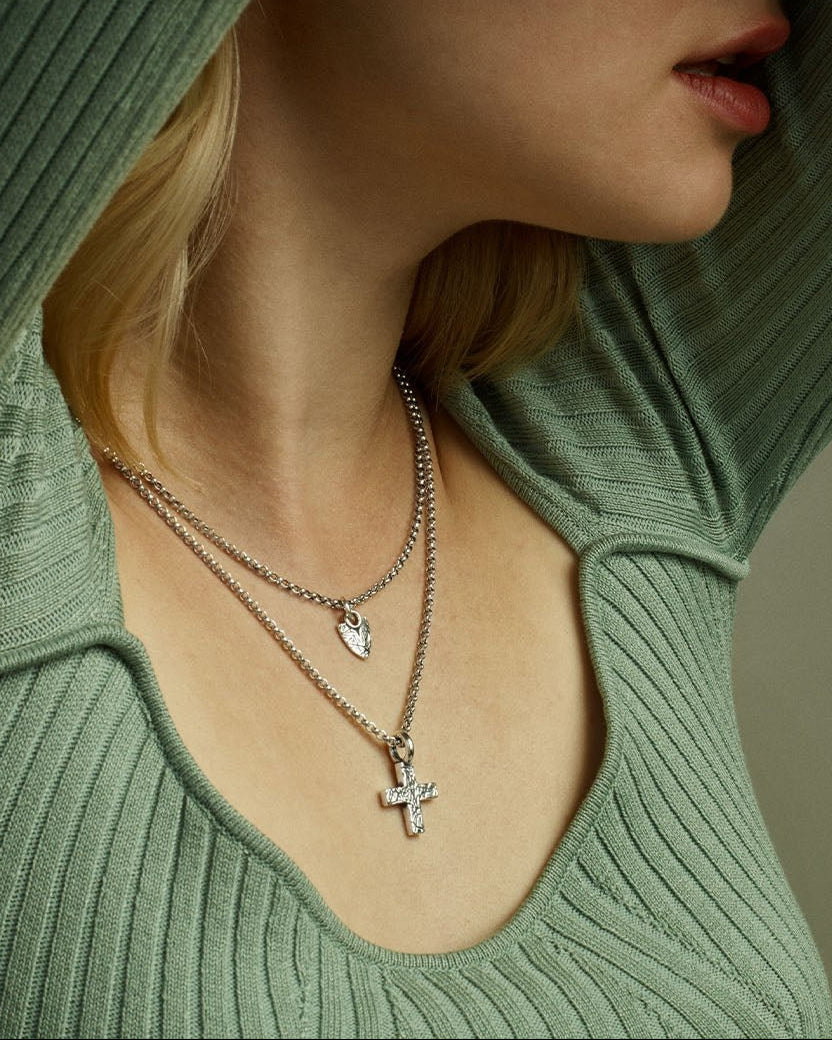 Live Hard Live Your Dream Cross Pendant silver