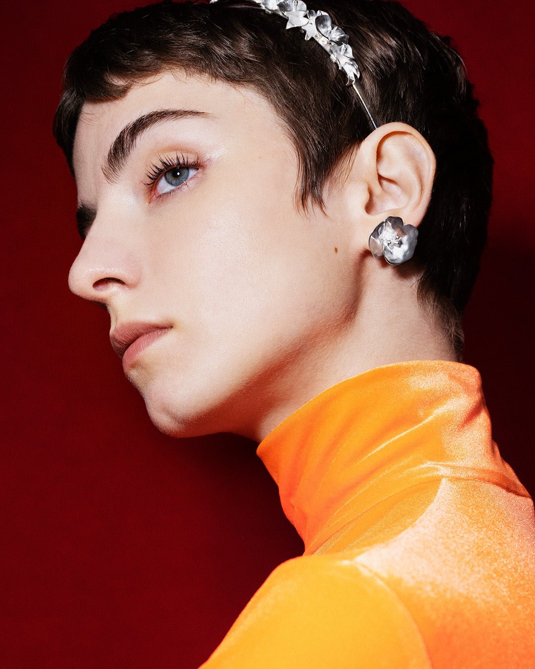 Kesäyön ruusu -hiuspanta hopea