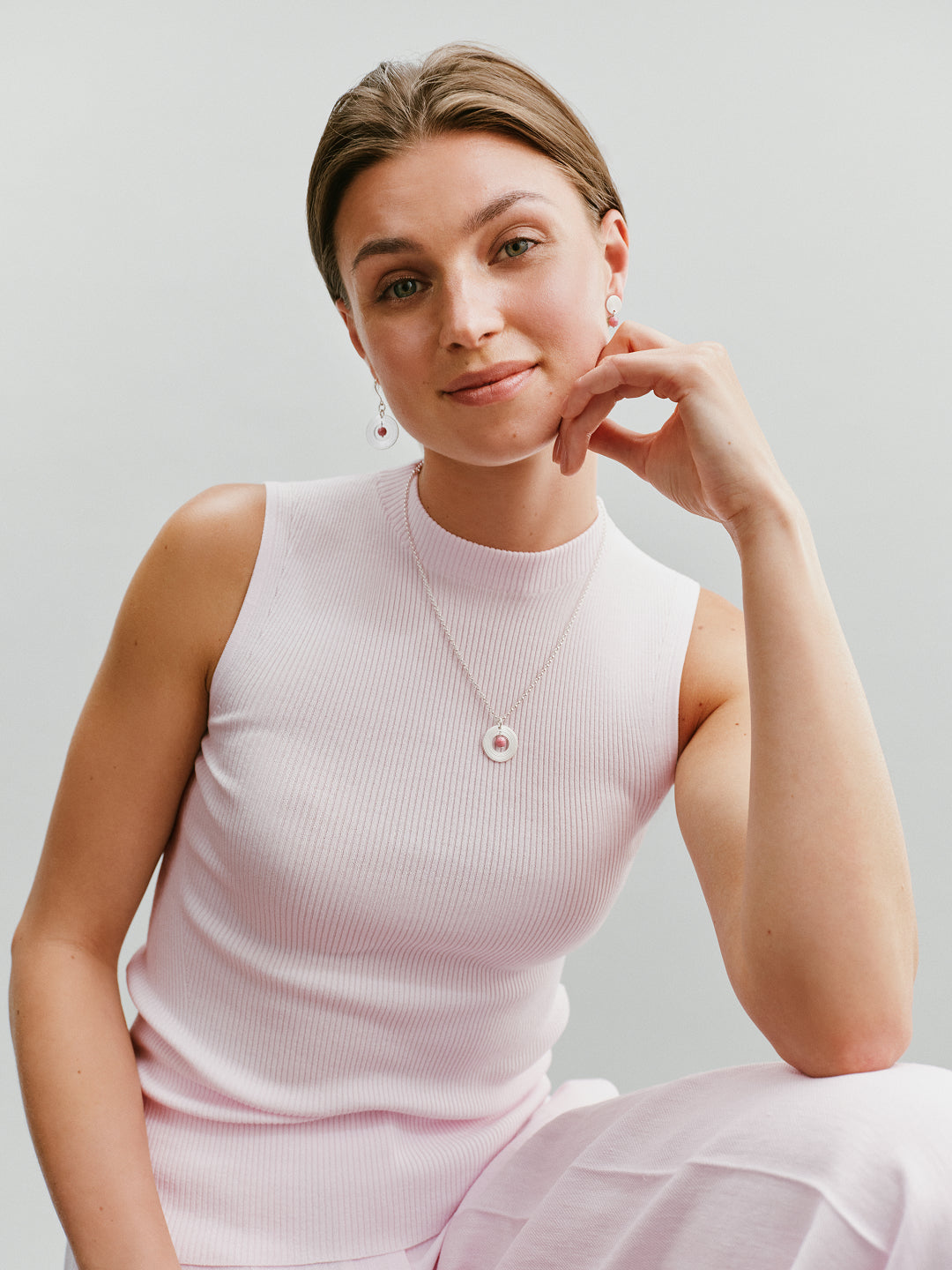 Pink Ribbon 2026 Kosmos single stud earrings silver