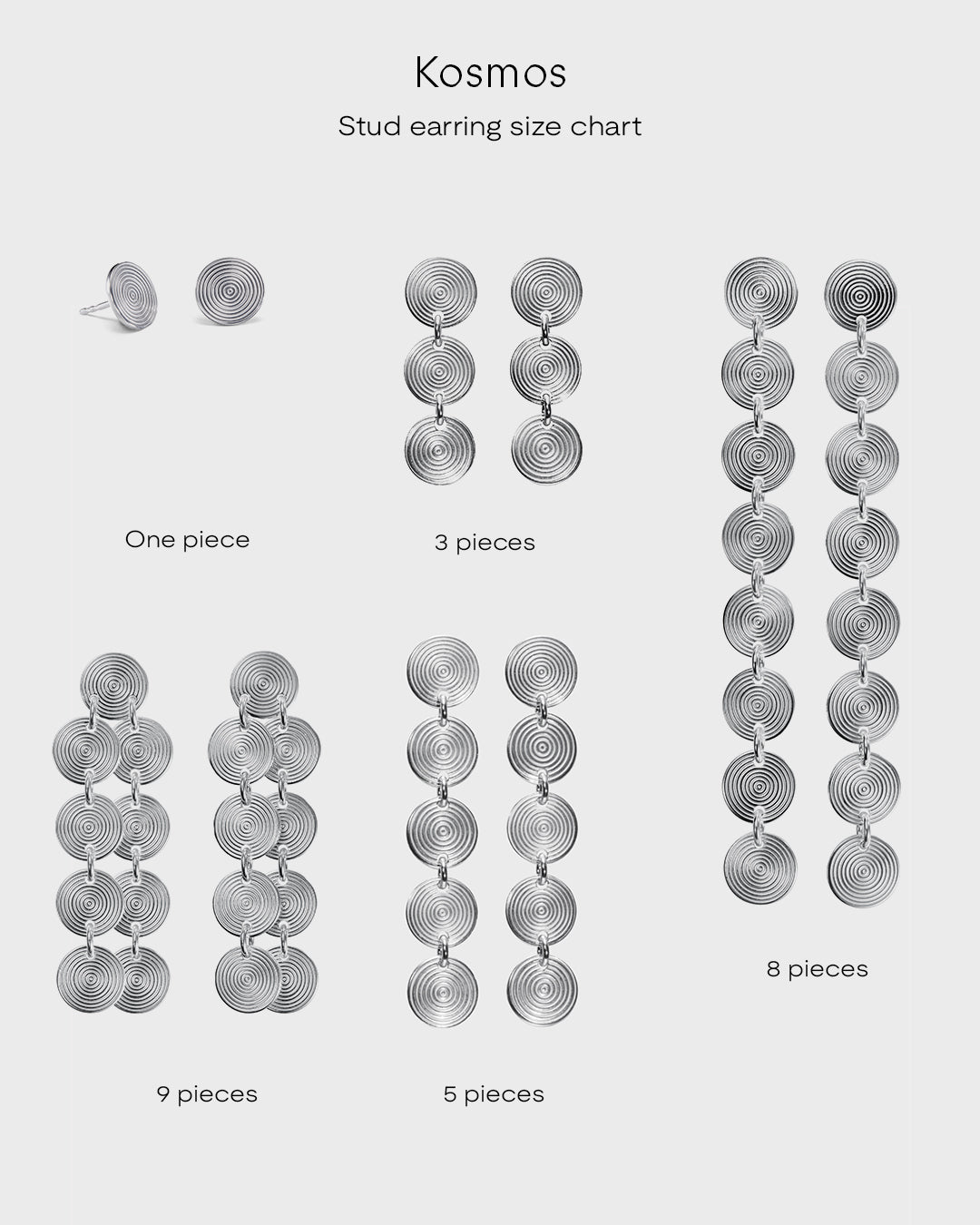 Kosmos earrings 3 parts silver