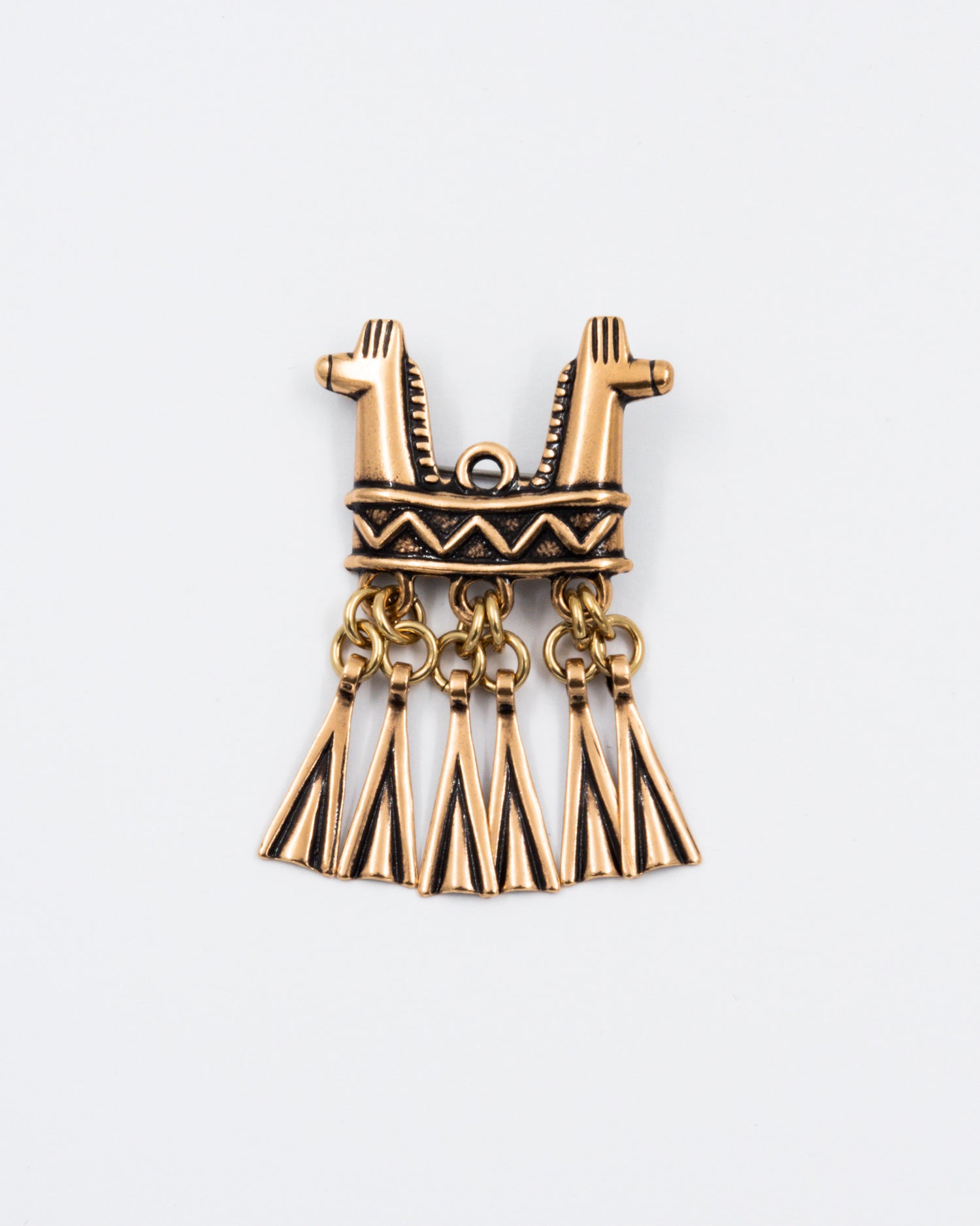 Preloved Kaksipäinen hevonen ブローチ ブロンズ