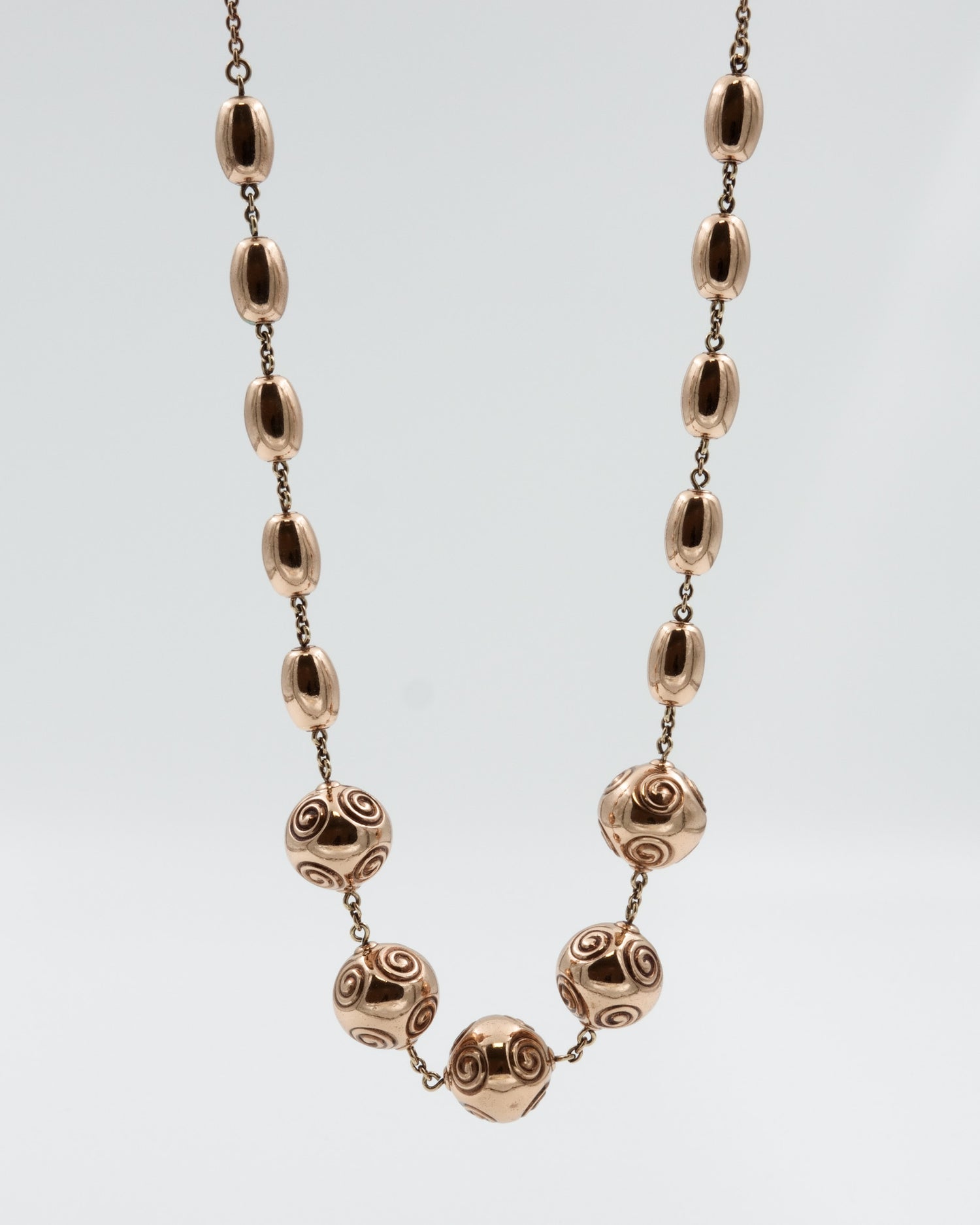 Preloved Halikko spiral beads ネックレス 70cm ブロンズ