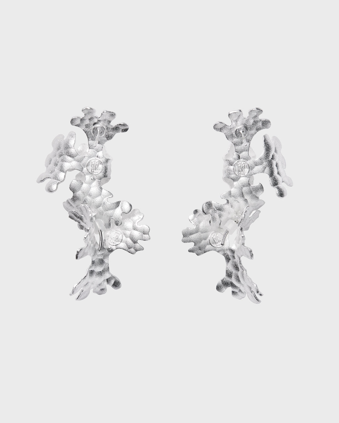 Tundra earrings 2-piece silver half pair left