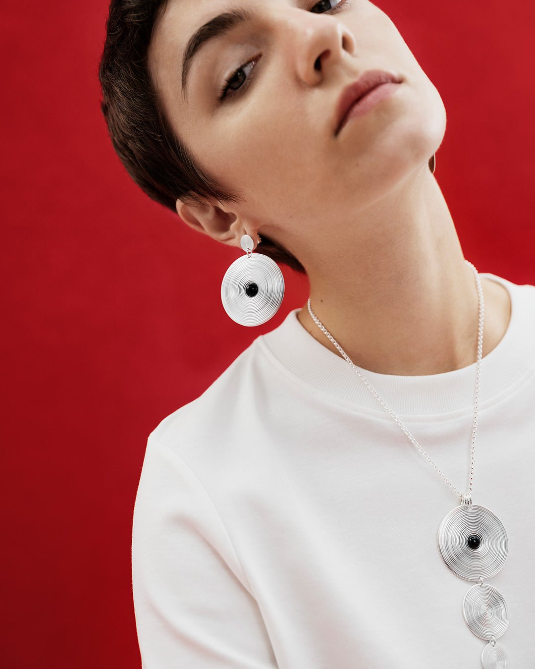 69フィンランド発 カレワラジュエリー Männyt ピアス ラージ シルバー