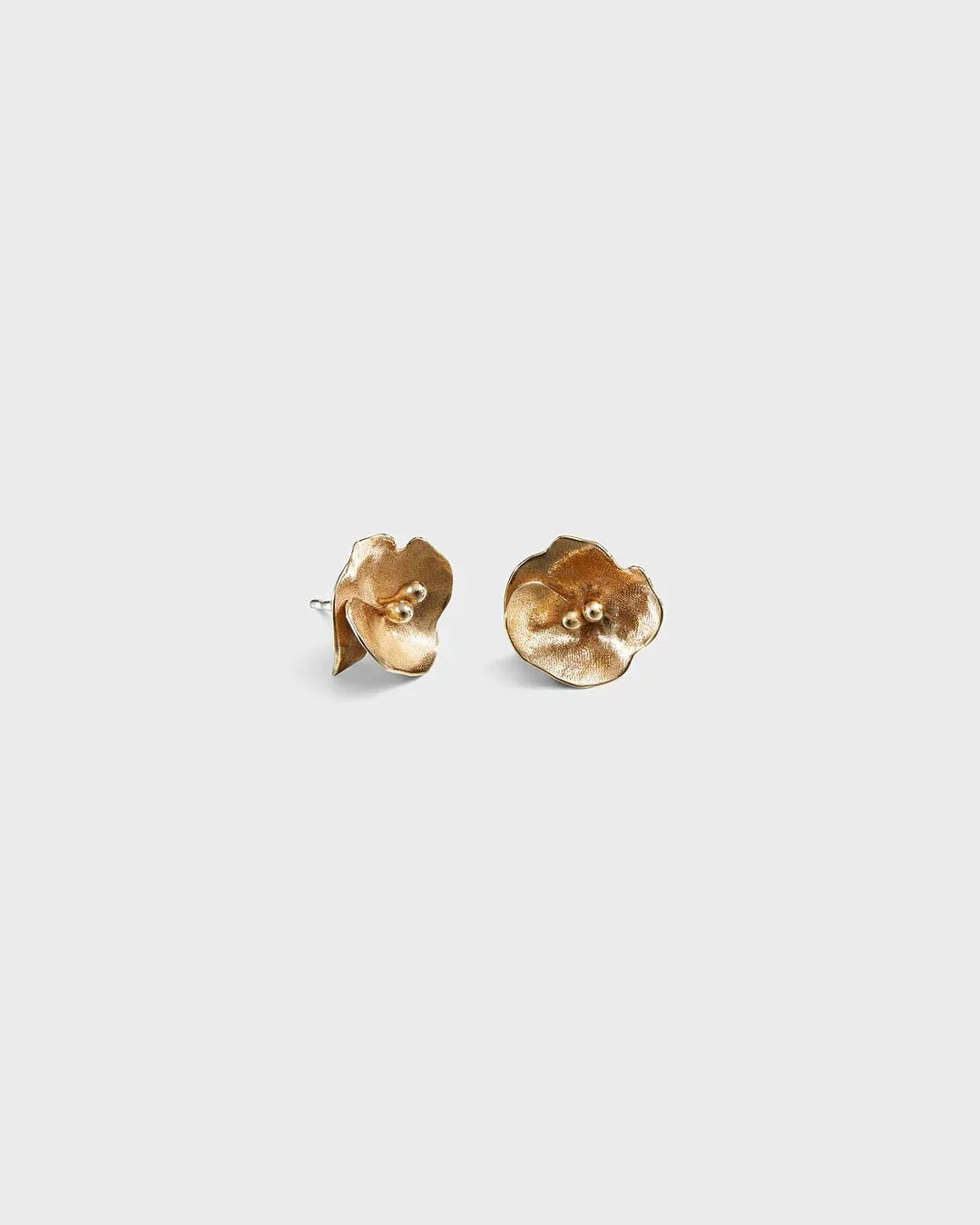 Summer night rose earrings small bronze half pair right